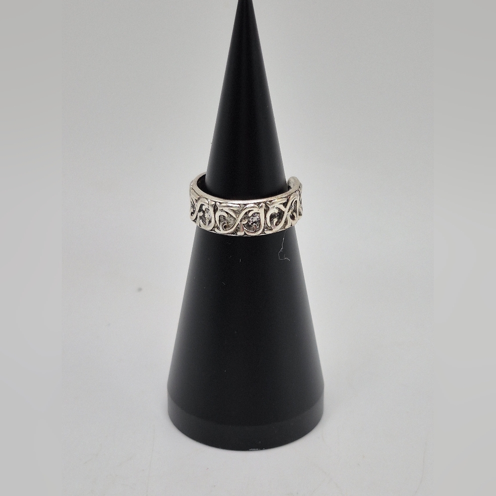 Intriguing Sterling Silver Filigree Ring Open Back. Wear As A Ring Or Toe Ring